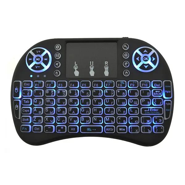 Wireless Mini Keyboard with Touchpad & LED Backlight